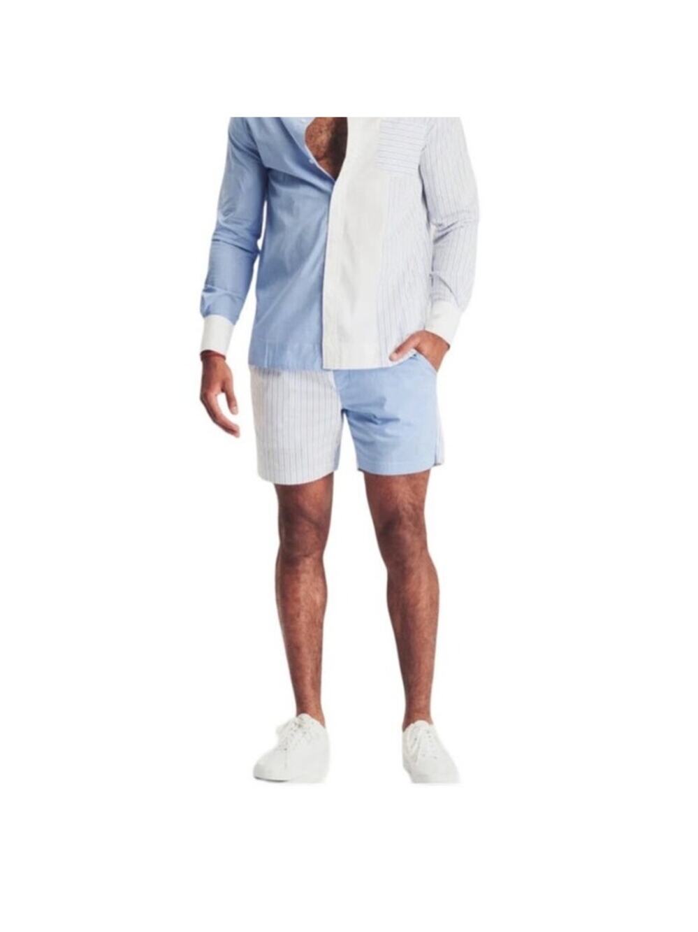 Ser.O.Ya Men's Ziggy Swim Trunk Shorts in Blue Stripe Combo Size L NWT